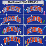 Custom Royal Blue Orange Ice Cream Pattern Personalized V-Neck Hockey Jersey | BuyFootballJersey