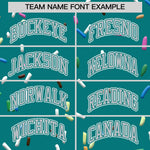 Custom Teal Silver Ice Cream Pattern Personalized V-Neck Hockey Jersey | BuyFootballJersey