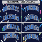 Custom Navy Powder Blue Ice Cream Pattern Personalized V-Neck Hockey Jersey | BuyFootballJersey