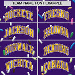 Custom Purple Gold Ice Cream Pattern Personalized V-Neck Hockey Jersey | BuyFootballJersey