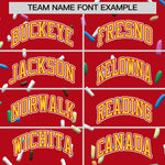 Custom Red Gold Ice Cream Pattern Personalized V-Neck Hockey Jersey | BuyFootballJersey
