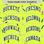 Custom Fluorescent Green Royal Blue Ice Cream Pattern Personalized V-Neck Hockey Jersey | BuyFootballJersey