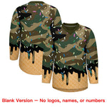 Custom Camo White Ice Cream Pattern Personalized V-Neck Hockey Jersey | BuyFootballJersey