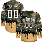 Custom Camo White Ice Cream Pattern Personalized V-Neck Hockey Jersey | BuyFootballJersey
