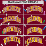Custom Crimson Gold Ice Cream Pattern Personalized V-Neck Hockey Jersey | BuyFootballJersey