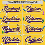 Custom Gold Purple Ice Cream Pattern Personalized V-Neck Hockey Jersey | BuyFootballJersey