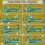Custom Old Gold Teal Ice Cream Pattern Personalized V-Neck Hockey Jersey | BuyFootballJersey