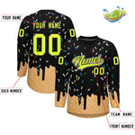 Custom Black Fluorescent Green Ice Cream Pattern Personalized V-Neck Hockey Jersey | BuyFootballJersey