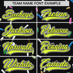 Custom Black Fluorescent Green Ice Cream Pattern Personalized V-Neck Hockey Jersey | BuyFootballJersey