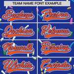 Custom Royal Blue Orange Ice Cream Pattern Personalized V-Neck Hockey Jersey | BuyFootballJersey