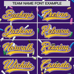 Custom Purple Gold Ice Cream Pattern Personalized V-Neck Hockey Jersey | BuyFootballJersey