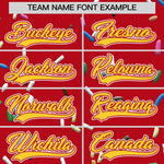 Custom Red Gold Ice Cream Pattern Personalized V-Neck Hockey Jersey | BuyFootballJersey