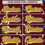 Custom Burgundy Gold Ice Cream Pattern Personalized V-Neck Hockey Jersey | BuyFootballJersey