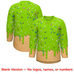 Custom Neon Green Navy Ice Cream Pattern Personalized V-Neck Hockey Jersey | BuyFootballJersey