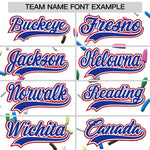 Custom White Royal Blue Ice Cream Pattern Personalized V-Neck Hockey Jersey | BuyFootballJersey