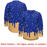Custom Royal Blue Orange Ice Cream Pattern Personalized V-Neck Hockey Jersey | BuyFootballJersey