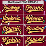 Custom Crimson Khaki Ice Cream Pattern Personalized V-Neck Hockey Jersey | BuyFootballJersey
