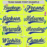 Custom Fluorescent Green Royal Blue Ice Cream Pattern Personalized V-Neck Hockey Jersey | BuyFootballJersey
