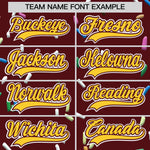Custom Burgundy Gold Ice Cream Pattern Personalized V-Neck Hockey Jersey | BuyFootballJersey