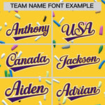 Custom Gold Purple Ice Cream Pattern Personalized V-Neck Hockey Jersey | BuyFootballJersey