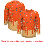 Custom Orange Royal Blue Ice Cream Pattern Personalized V-Neck Hockey Jersey | BuyFootballJersey