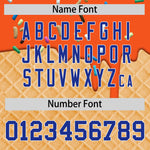Custom Orange Royal Blue Ice Cream Pattern Personalized V-Neck Hockey Jersey | BuyFootballJersey