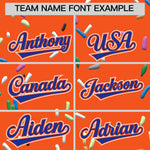 Custom Orange Royal Blue Ice Cream Pattern Personalized V-Neck Hockey Jersey | BuyFootballJersey