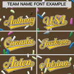 Custom Light Brown Gold Ice Cream Pattern Personalized V-Neck Hockey Jersey | BuyFootballJersey