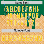 Custom Kelly Green Gold Ice Cream Pattern Personalized V-Neck Hockey Jersey | BuyFootballJersey
