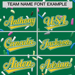 Custom Kelly Green Gold Ice Cream Pattern Personalized V-Neck Hockey Jersey | BuyFootballJersey