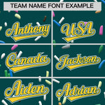 Custom Midnight Green Gold Ice Cream Pattern Personalized V-Neck Hockey Jersey | BuyFootballJersey