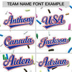 Custom White Royal Blue Ice Cream Pattern Personalized V-Neck Hockey Jersey | BuyFootballJersey