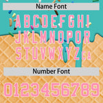 Custom Teal Light Pink Ice Cream Pattern Personalized V-Neck Hockey Jersey | BuyFootballJersey