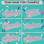 Custom Teal Light Pink Ice Cream Pattern Personalized V-Neck Hockey Jersey | BuyFootballJersey