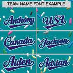 Custom Teal Purple Ice Cream Pattern Personalized V-Neck Hockey Jersey | BuyFootballJersey