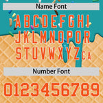 Custom Aqua Orange Ice Cream Pattern Personalized V-Neck Hockey Jersey | BuyFootballJersey