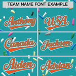 Custom Aqua Orange Ice Cream Pattern Personalized V-Neck Hockey Jersey | BuyFootballJersey