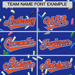 Custom Royal Blue Orange Ice Cream Pattern Personalized V-Neck Hockey Jersey | BuyFootballJersey