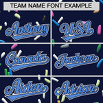 Custom Navy Powder Blue Ice Cream Pattern Personalized V-Neck Hockey Jersey | BuyFootballJersey