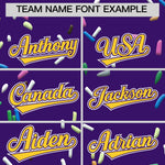 Custom Purple Gold Ice Cream Pattern Personalized V-Neck Hockey Jersey | BuyFootballJersey