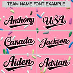 Custom Light Pink Black Ice Cream Pattern Personalized V-Neck Hockey Jersey | BuyFootballJersey