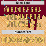 Custom Crimson Khaki Ice Cream Pattern Personalized V-Neck Hockey Jersey | BuyFootballJersey