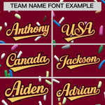 Custom Crimson Khaki Ice Cream Pattern Personalized V-Neck Hockey Jersey | BuyFootballJersey