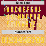Custom Crimson Gold Ice Cream Pattern Personalized V-Neck Hockey Jersey | BuyFootballJersey