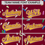 Custom Crimson Gold Ice Cream Pattern Personalized V-Neck Hockey Jersey | BuyFootballJersey