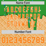 Custom Light Green Orange Ice Cream Pattern Personalized V-Neck Hockey Jersey | BuyFootballJersey