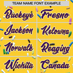 Custom Gold Purple Ice Cream Pattern Personalized V-Neck Hockey Jersey | BuyFootballJersey