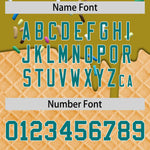 Custom Old Gold Teal Ice Cream Pattern Personalized V-Neck Hockey Jersey | BuyFootballJersey