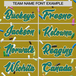 Custom Old Gold Teal Ice Cream Pattern Personalized V-Neck Hockey Jersey | BuyFootballJersey