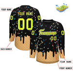 Custom Black Fluorescent Green Ice Cream Pattern Personalized V-Neck Hockey Jersey | BuyFootballJersey